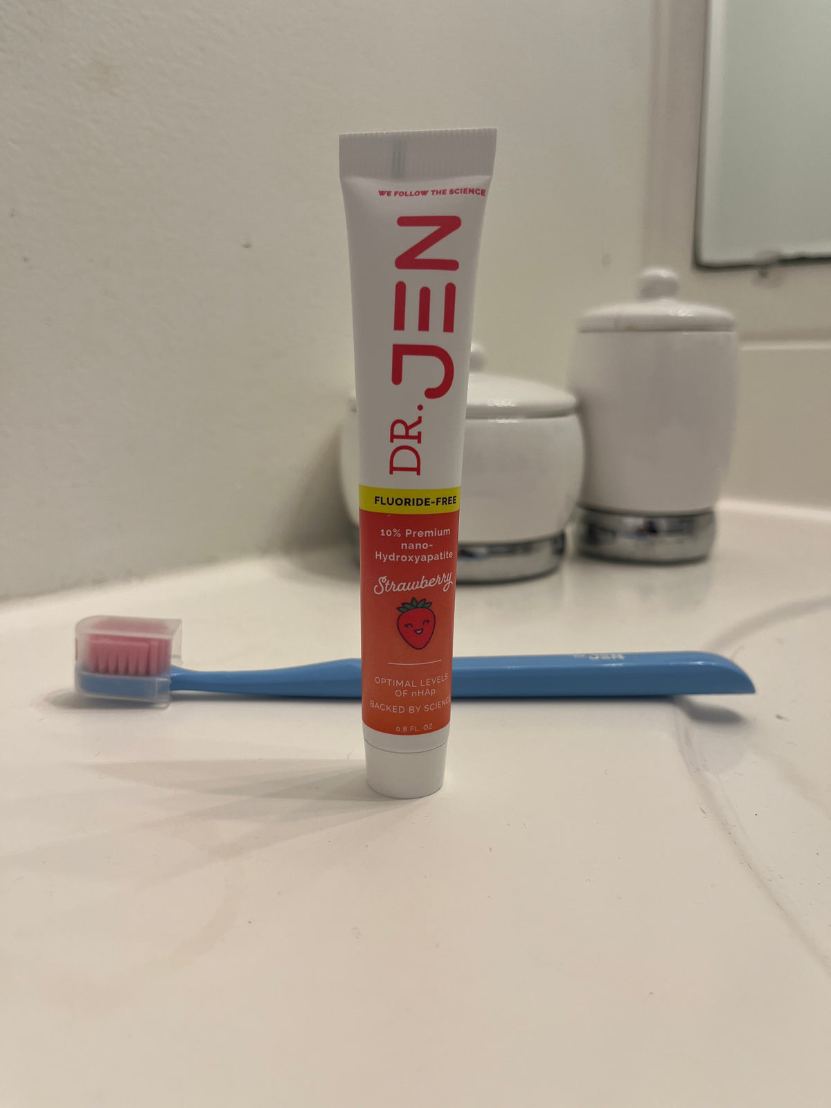 100 count - Dental Office Sample Tubes (.80 oz) Strawberry Fluoride Free with 10% nHAp Toothpaste
