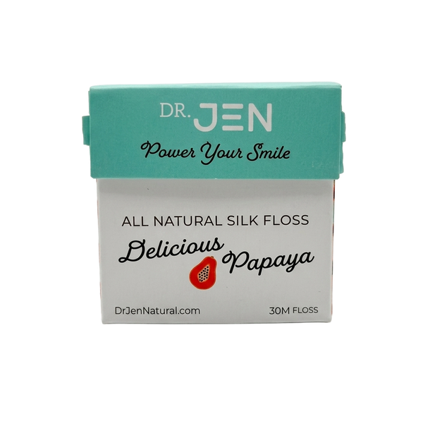 50 count, Papaya Plastic-Free Floss with Nano-Hydroxyapatite