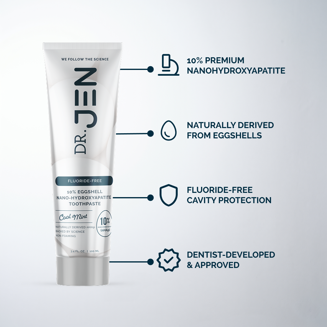 NEW Dr. Jen's Eggshell 10% Premium Nano Hydroxyapatite Toothpaste - 12/24 pack