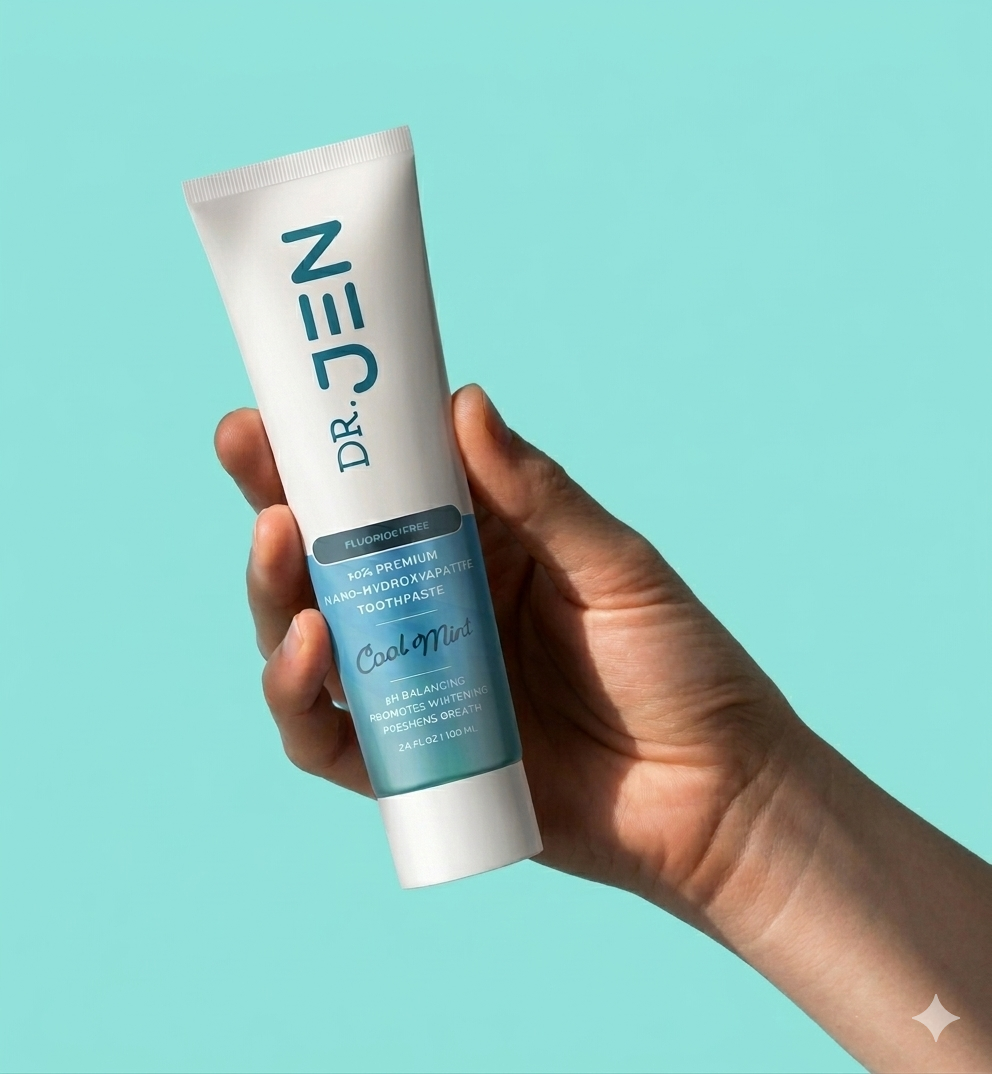 Dr. Jen's Cool Mint Fluoride-Free Toothpaste with 10% Premium Nano-Hydroxyapatite - 12/24 Pack