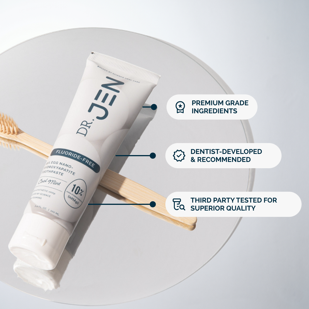NEW Dr. Jen's Eggshell 10% Premium Nano Hydroxyapatite Toothpaste - 12/24 pack