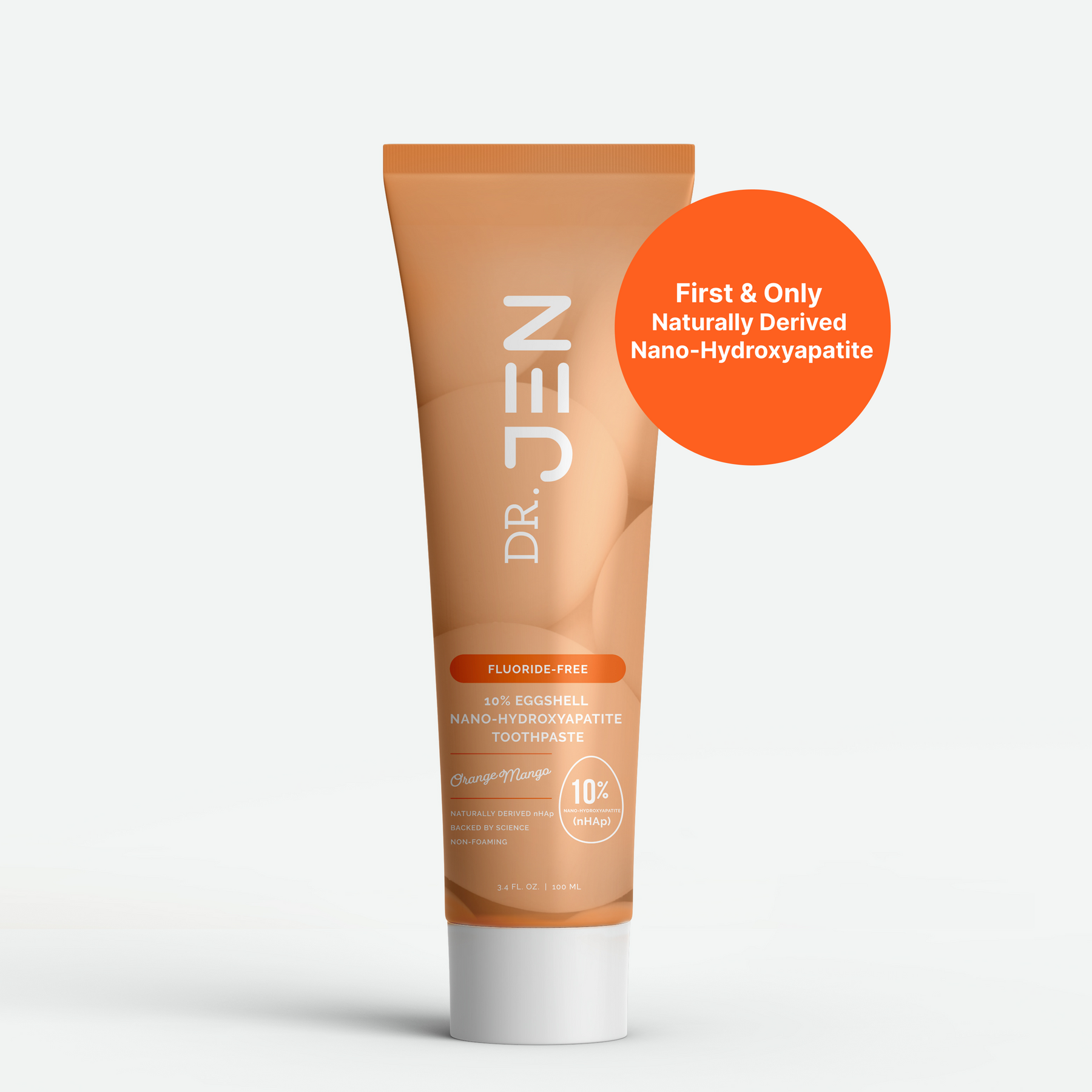 NEW Dr. Jen's Eggshell Orange Mango 10% Premium Nano Hydroxyapatite Toothpaste - 12/24 pack