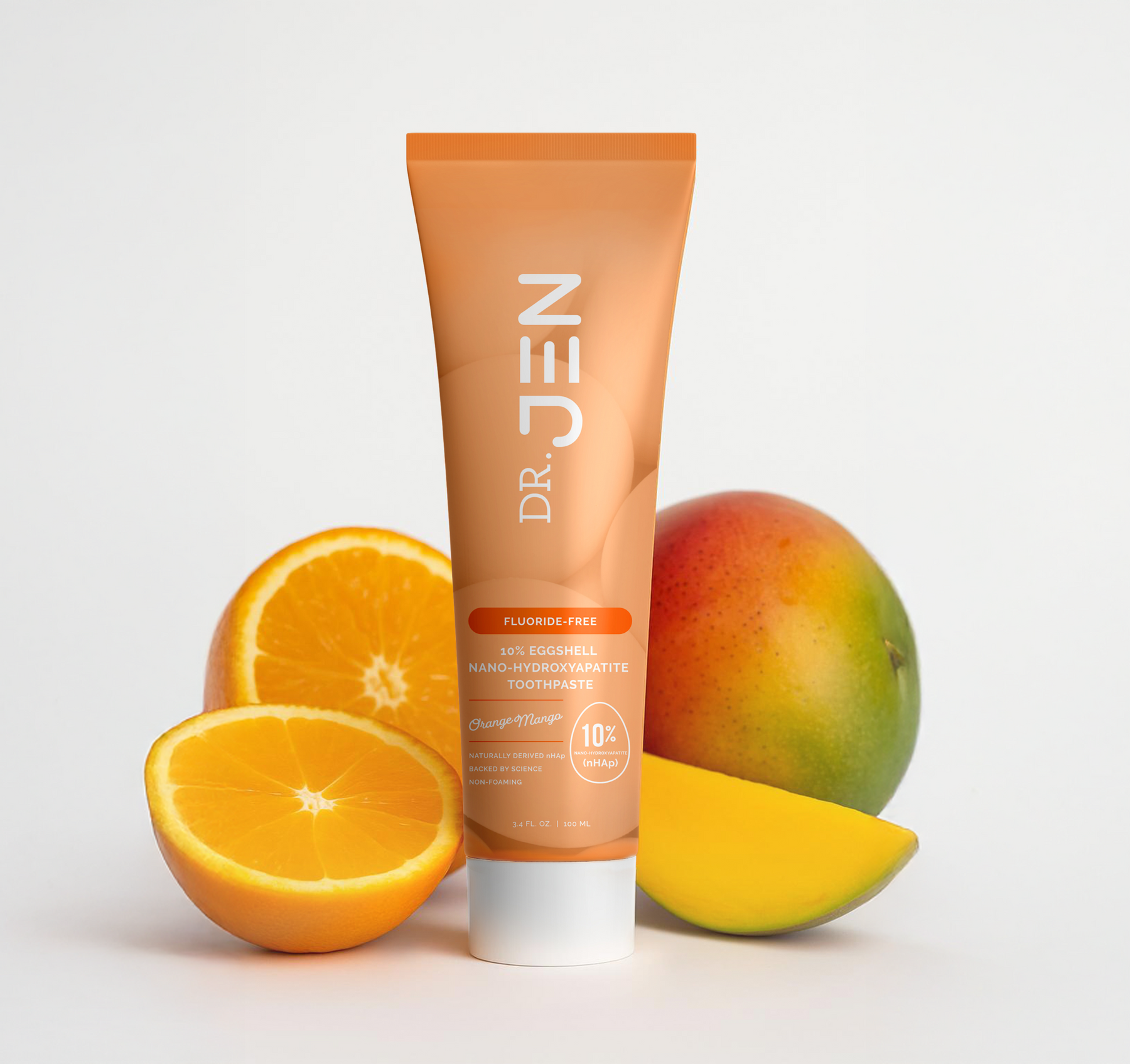 NEW Dr. Jen's Eggshell Orange Mango 10% Premium Nano Hydroxyapatite Toothpaste - 12/24 pack