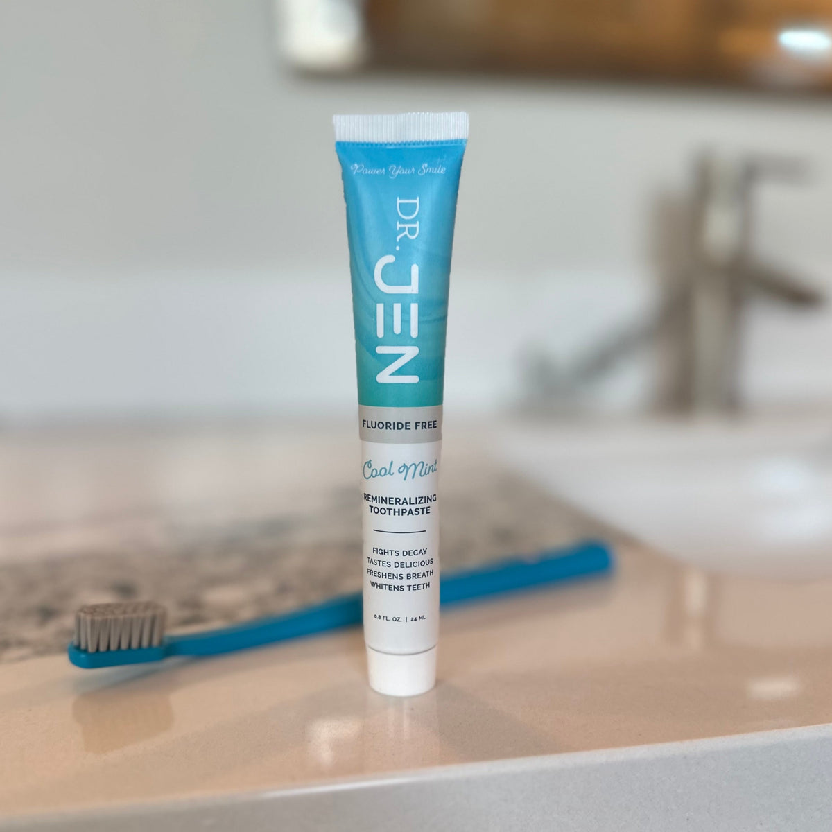 100 count - Dental Office Sample Tubes (.80 oz) Cool Mint Fluoride Free with 10% nHAp Toothpaste
