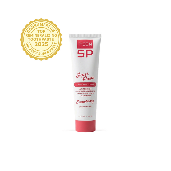 Dr. Jen's Strawberry Super Paste with Fluoride + 10% Premium Nano-Hydr