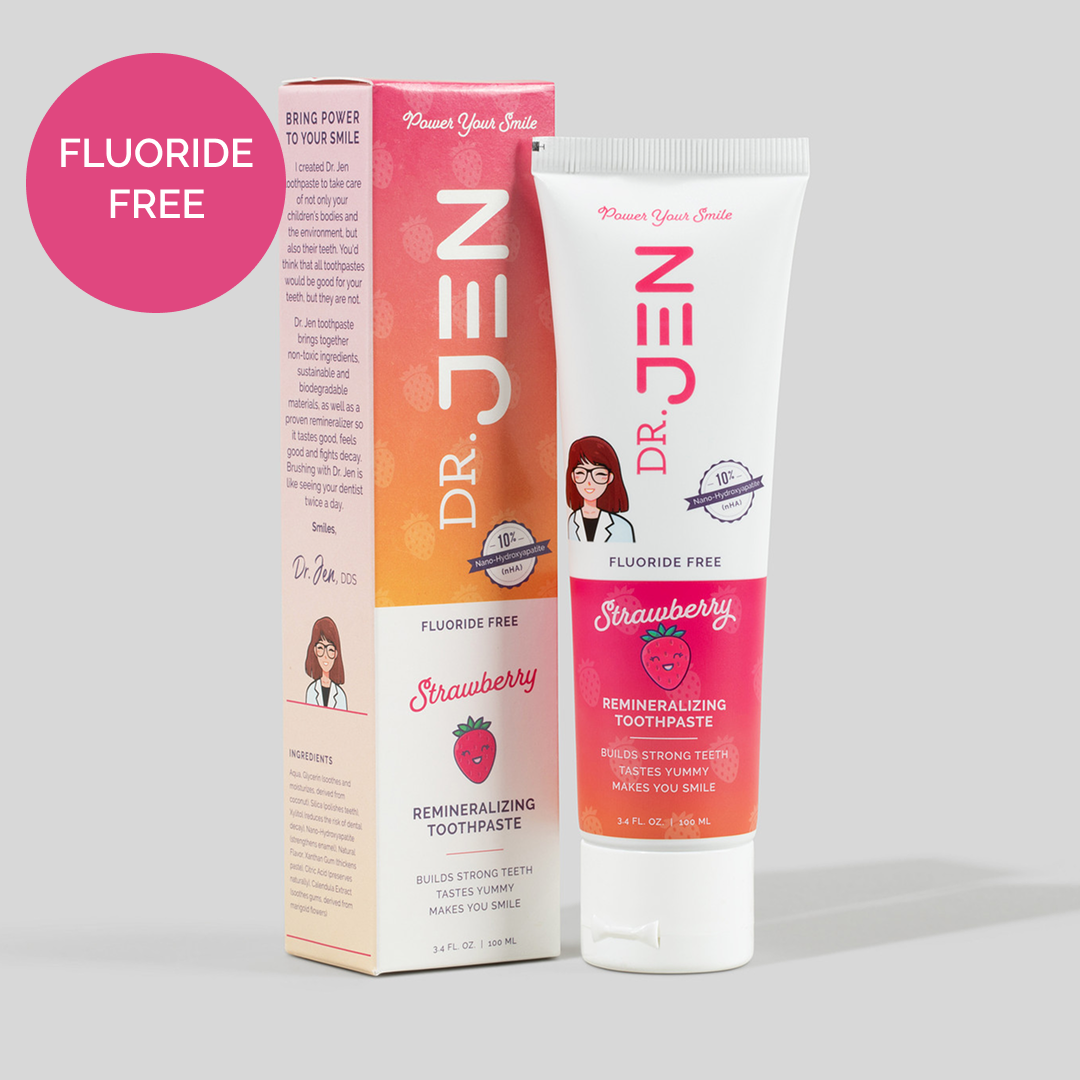 Dr. Jen's Strawberry Fluoride-Free Toothpaste with 10% Premium Nano-Hydroxyapatite - 12/24 Pack